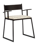 NNEDSZ Black Metal Dining Chairs with Upholstered Seat - Set of 2