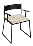 NNEDSZ Black Metal Dining Chairs with Upholstered Seat - Set of 2