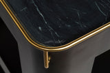 NNEDSZ Contemporary Black Gold Drinks Trolley Bar Cart with Marble Top