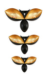 NNEDSZ Bee Shape Wall Mounted Black Gold Candle Holders - Set of 3