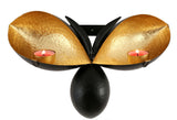 NNEDSZ Bee Shape Wall Mounted Black Gold Candle Holders - Set of 3