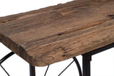 NNEDSZ Industrial Style Hallway Console Table with Railway Sleeper Wood Top