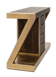 NNEDSZ Contemporary Brass Wooden Z-Shaped Hallway Console Table with Drawers