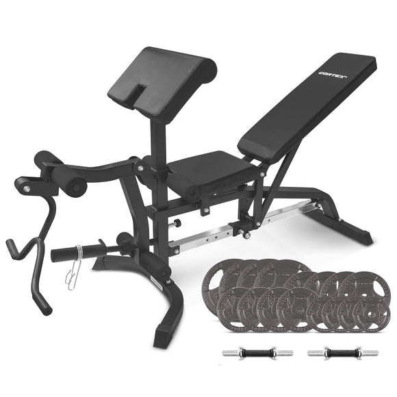 NNEDSZ BN-11 Exercise FID Bench + 79kg Standard Tri-Grip Weight Plate and Dumbbell Package