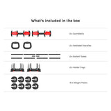 NNEDSZ CORTEX Revolock V2 48kg Pair Set Adjustable Steel Dumbbell Barbell Kettlebell All-in-One