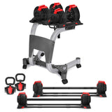 NNEDSZ CORTEX Revolock V2 48kg Adjustable Dumbbell + Barbell + Kettlebell All-in-One Set with Stand (24kg Pair)