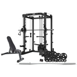NNEDSZ SM20 Smith Station with 100kg Olympic Tri-Grip Weight, Bar and Bench Set