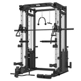 NNEDSZ SM-25 6-in-1 Power Rack with Smith & Cable Machine + BN6 Bench + 100kg Olympic Weight Plate & Barbell Package