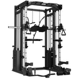 NNEDSZ CORTEX SM-25 6-In-1 Power Rack With Smith & Cable Machine + Bn-9 Bench + 130Kg Olympic Bumper Weight Plate & Barbell Package