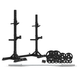 NNEDSZ SR-10 Squat Rack Package + 100kg Olympic Tri-Grip Weight Plates Package