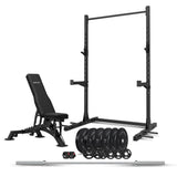 NNEDSZ CORTEX SR3 Squat Rack with 100kg Olympic Bumper Weight, Bar and Bench Set