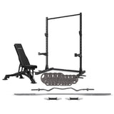 NNEDSZ CORTEX SR3 Squat Rack with 90kg Standard Tri-Grip Weight, Bar and Bench Set