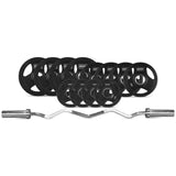 NNEDSZ 40kg Tri-Grip Olympic Curl Bar Set 50mm