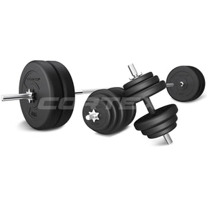 NNEDSZ 85kg EnduraShell Barbell & Dumbbell Weight Set