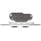 NNEDSZ 90kg Tri-Grip Standard Barbell Weight Set 25mm