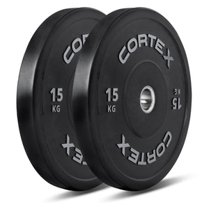 NNEDSZ 15kg Black Series V2 50mm Rubber Olympic Bumper Plate (Pair)