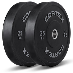 NNEDSZ 25kg Black Series V2 50mm Rubber Olympic Bumper Plate (Pair)