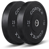 NNEDSZ 25kg Black Series V2 50mm Rubber Olympic Bumper Plate (Pair)