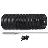 NNEDSZ 260kg Black Series V2 Rubber Olympic Bumper Plate Set 50mm with ZEUS100 Barbell