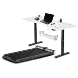 NNEDSZ WalkingPad MC21 with Dual Motor Automatic Standing Desk 180cm in White/Black and Cable Management
