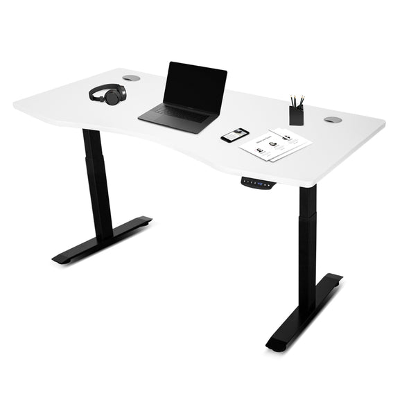 NNEDSZ Fitness ErgoDesk AUTO Series Automatic Standing Desk 150cm in White & Black