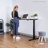 NNEDSZ Fitness ErgoDesk AUTO Series Automatic Standing Desk 150cm in White & Black