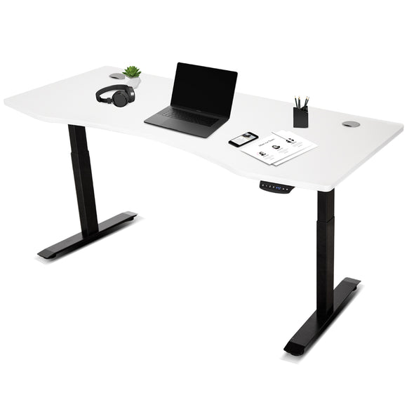 NNEDSZ Fitness ErgoDesk AUTO Series Automatic Standing Desk 180cm in White & Black