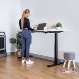 NNEDSZ Fitness ErgoDesk AUTO Series Automatic Standing Desk 180cm in White & Black