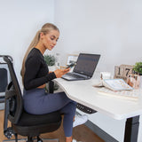 NNEDSZ Fitness ErgoDesk AUTO Series Automatic Standing Desk 180cm in White & Black