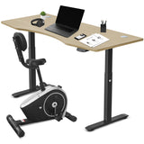 NNEDSZ Fitness Cyclestation 3 Exercise Bike with ErgoDesk Automatic Standing Desk 180cm in Oak/Black