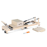 NNEDSZ Lifespan Fitness Contour Folding Wooden Pilates Reformer Machine Set (Beige)