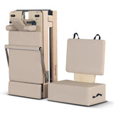 NNEDSZ Lifespan Fitness Contour Folding Wooden Pilates Reformer Machine Set (Beige)