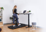 NNEDSZ Fitness V-FOLD Treadmill with ErgoDesk Automatic Standing Desk 1800mm in White/Black