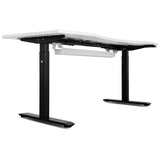 NNEDSZ Fitness V-FOLD Treadmill with ErgoDesk Automatic Standing Desk 1500mm in White/Black with Cable Management