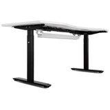 NNEDSZ Fitness V-FOLD Treadmill with ErgoDesk Automatic Standing Desk 1800mm in White/Black with Cable Management