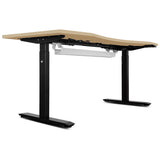 NNEDSZ Fitness V-FOLD Treadmill with ErgoDesk Automatic Standing Desk 1800mm in Oak/Black with Cable Management