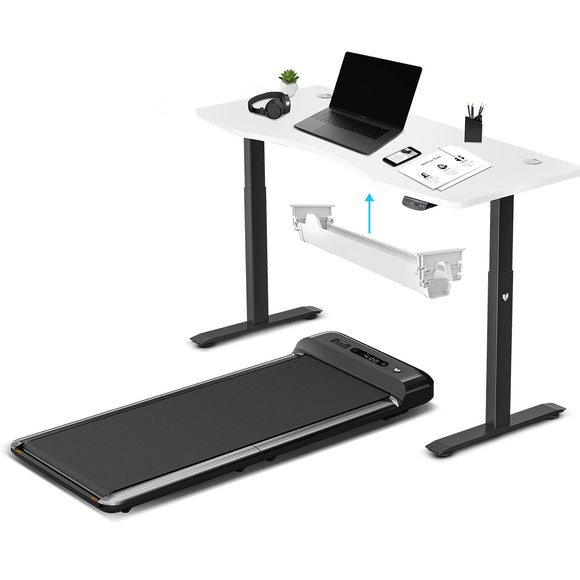 NNEDSZ Fitness WalkingPad M2 Treadmill with ErgoDesk Automatic White Standing Desk 1500mm + Cable Management Tray