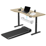 NNEDSZ Fitness WalkingPad M2 Treadmill with ErgoDesk Automatic Oak Standing Desk 1800mm + Cable Management Tray