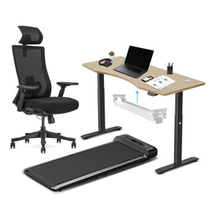 NNEDSZ Lifespan Fitness WalkingPad M2 + ErgoDesk 1500mm Oak + Cable Management + DM9 Chair