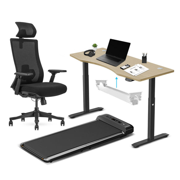 NNEDSZ Lifespan Fitness WalkingPad M2 + ErgoDesk 1500mm Oak + Cable Management + DM9 Chair