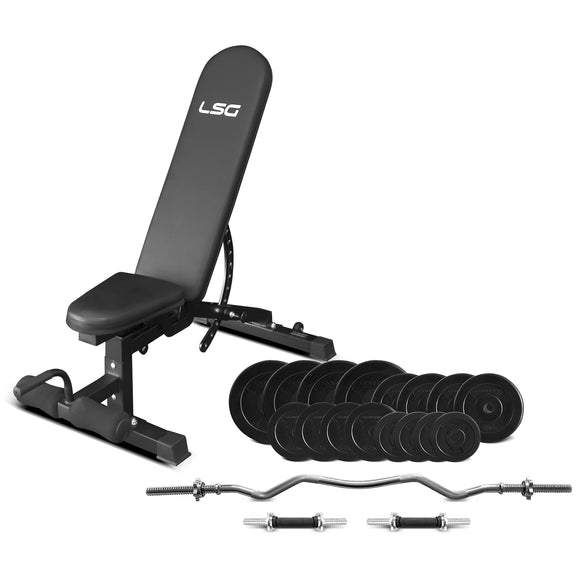 NNEDSZ LSG GBN006 FID Bench with 84kg Weight and Bar set