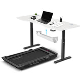 NNEDSZ LSG Pacer M5 with Dual Motor Automatic Standing Desk 180cm in White/Black and Cable Management