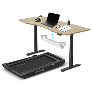 NNEDSZ LSG Pacer M5 with Dual Motor Automatic Standing Desk 180cm in Oak/Black and Cable Management