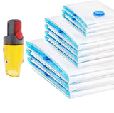 NNEDSZ 9 Pk Space Saver Vacuum Sealer Storage Bag Kit with Dyson Adaptor