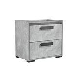 NNEDSZ Queen 4 Pcs Bedroom Suite with Dresser Fabric Upholstery MDF Combination of Black & Cement Colour