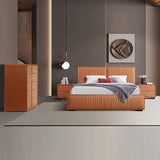 NNEDSZ Louis 4pc Queen Bedroom Suite MDF With PU Leather Wooden Legs