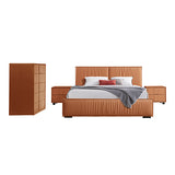 NNEDSZ Louis 4pc Queen Bedroom Suite MDF With PU Leather Wooden Legs