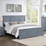 NNEDSZ 4 Pieces Bedroom Suite in Solid Wood & MDF Queen Size Grey Colour Bed, Bedside Table & Dresser