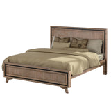 NNEDSZ 4 Pieces Bedroom Suite King Size Silver Brush in Acacia Wood Construction Bed, Bedside Table & Dresser