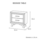 NNEDSZ 4 Pieces Bedroom Suite King Size Silver Brush in Acacia Wood Construction Bed, Bedside Table & Dresser